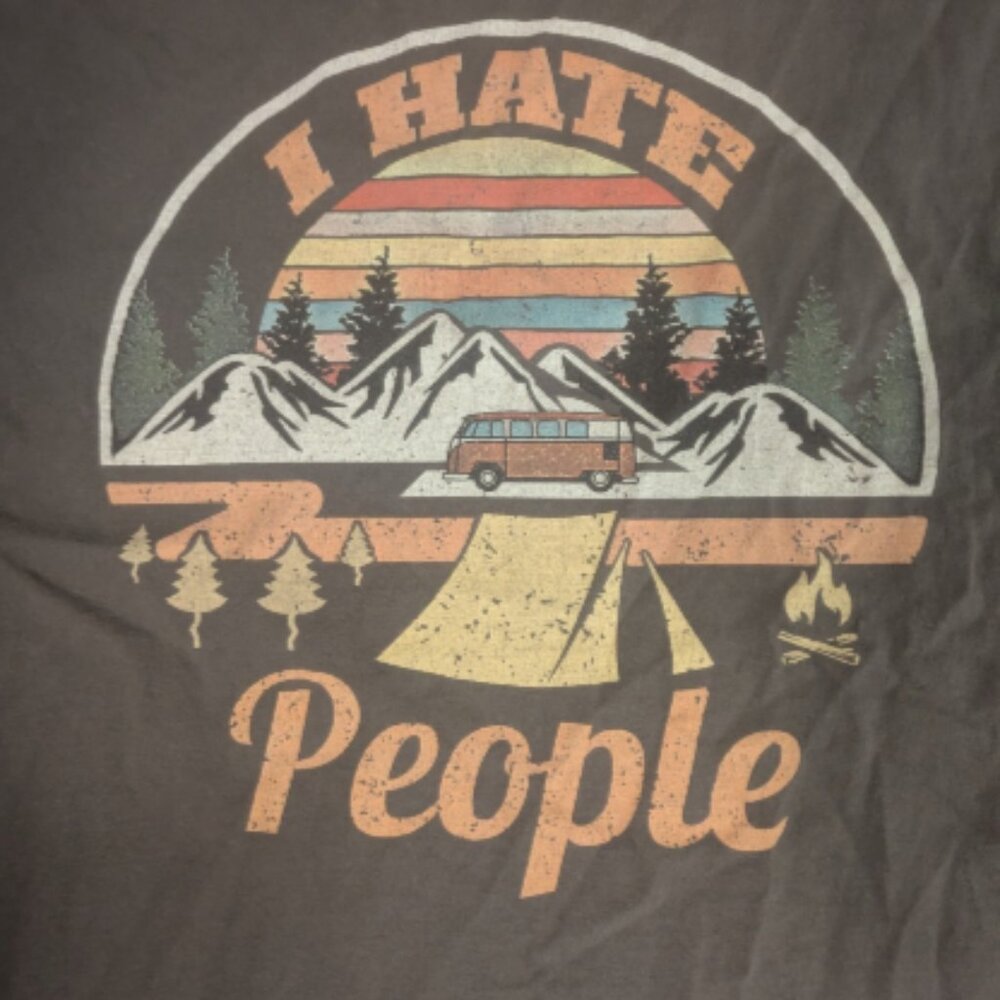 Me'ns Funny T Shirt I Hate People Camping Sarcastic Graphic‎ Novelty Tee T Shirt